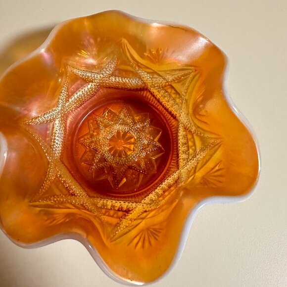 Digan Carnival Glass Bowl Color Peach - Picture 9 of 11